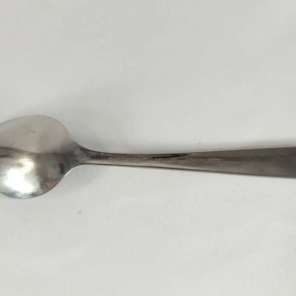 Oneida Satin Accent Stainless Flatware Set 6 Teaspoons Oneidacraft USA Deluxe 6